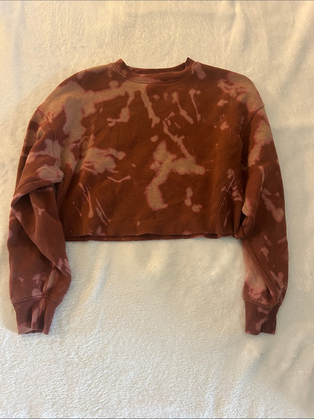 Crop Tie-Dye Sweatshirt - Rust